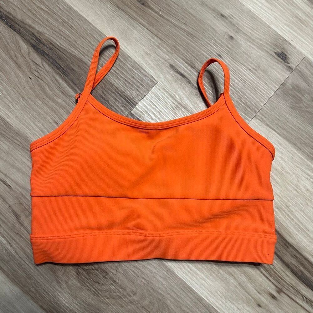Wilo the label S Athleisure orange ribbed bright sports bra